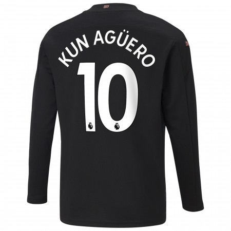 Billiga Fotbollströjor Manchester City Sergio Aguero 10 Borta tröja 2020/21 Långärmad